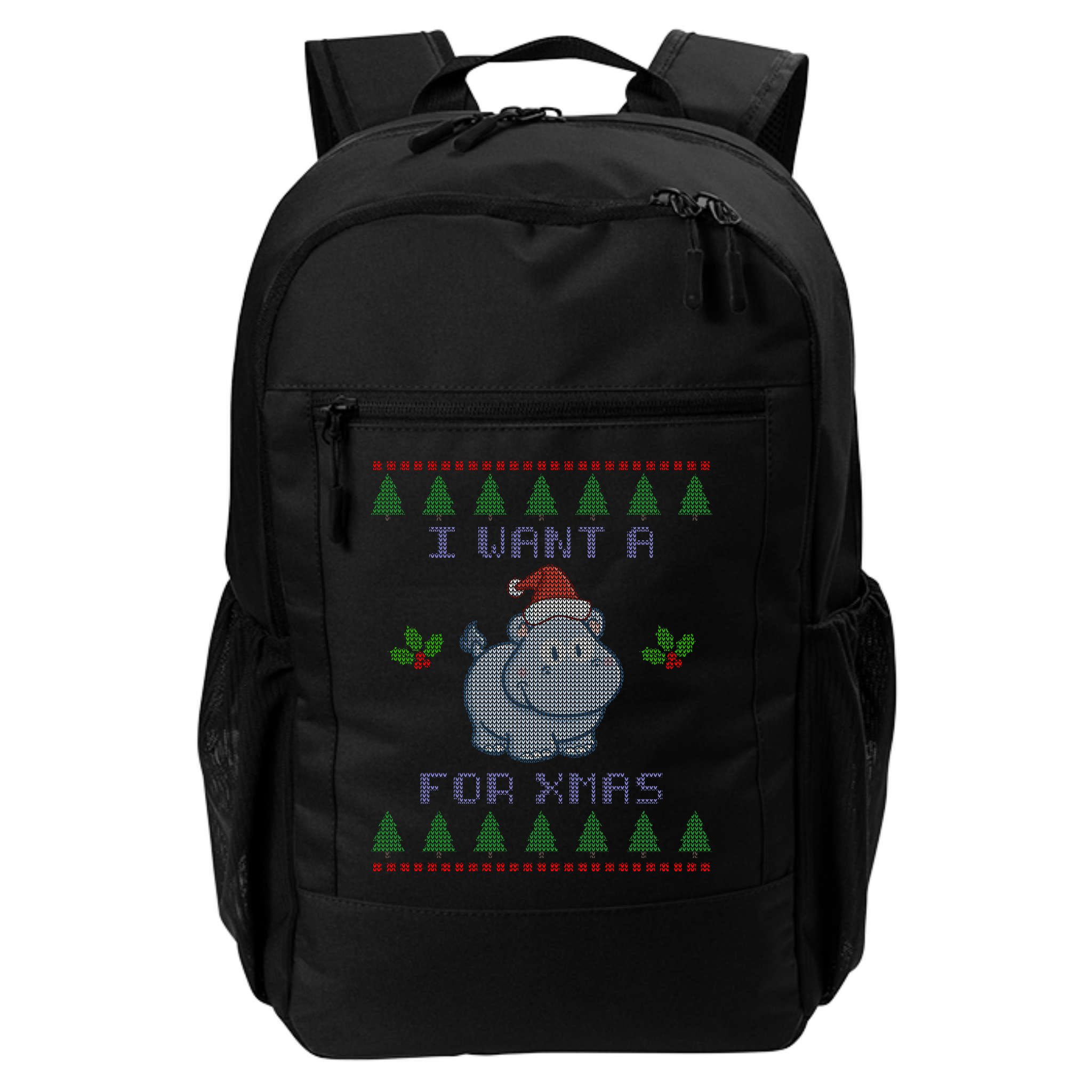 I Want A Hippopotamus For Christmas Ugly Backpack