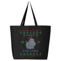 I Want A Hippopotamus For Christmas Ugly 25L Jumbo Tote