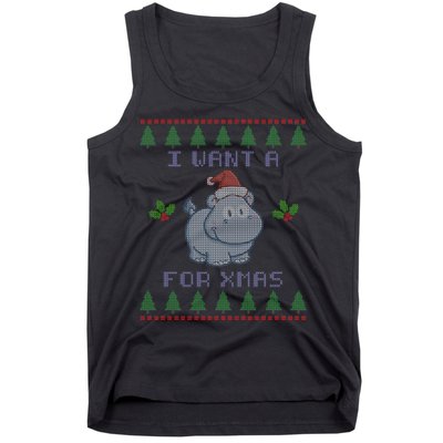 I Want A Hippopotamus For Christmas Ugly Tank Top