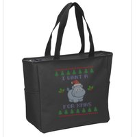 I Want A Hippopotamus For Christmas Ugly Zip Tote Bag