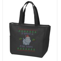 I Want A Hippopotamus For Christmas Ugly Zip Tote Bag