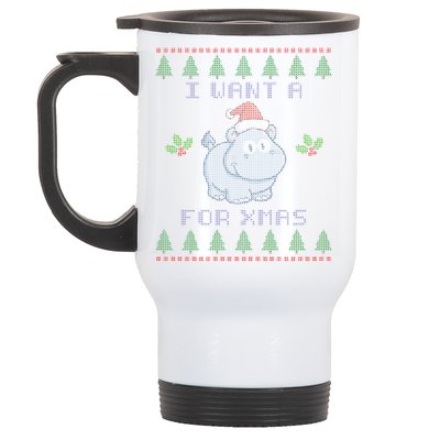 I Want A Hippopotamus For Christmas Ugly Stainless Steel Travel Mug