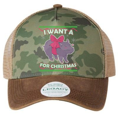 I Want A Hippopotamus Ugly Christmas Sweater Legacy Tie Dye Trucker Hat