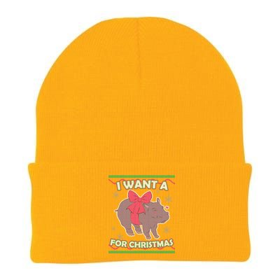 I Want A Hippopotamus Ugly Christmas Sweater Knit Cap Winter Beanie