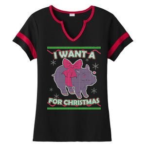 I Want A Hippopotamus Ugly Christmas Sweater Ladies Halftime Notch Neck Tee