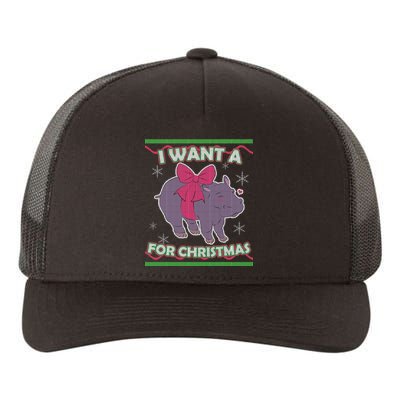 I Want A Hippopotamus Ugly Christmas Sweater Yupoong Adult 5-Panel Trucker Hat