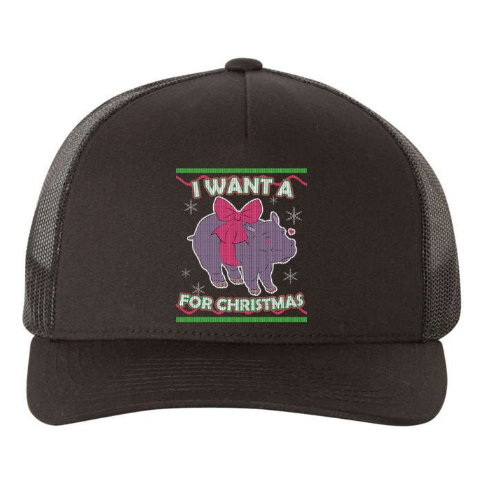 I Want A Hippopotamus Ugly Christmas Sweater Yupoong Adult 5-Panel Trucker Hat