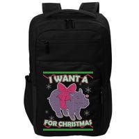 I Want A Hippopotamus Ugly Christmas Sweater Impact Tech Backpack