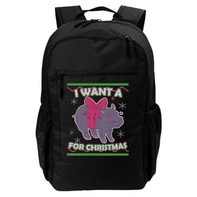 I Want A Hippopotamus Ugly Christmas Sweater Backpack