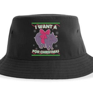 I Want A Hippopotamus Ugly Christmas Sweater Sustainable Bucket Hat