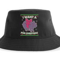 I Want A Hippopotamus Ugly Christmas Sweater Sustainable Bucket Hat