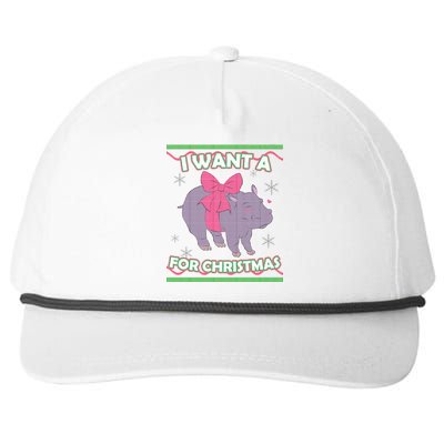 I Want A Hippopotamus Ugly Christmas Sweater Snapback Five-Panel Rope Hat