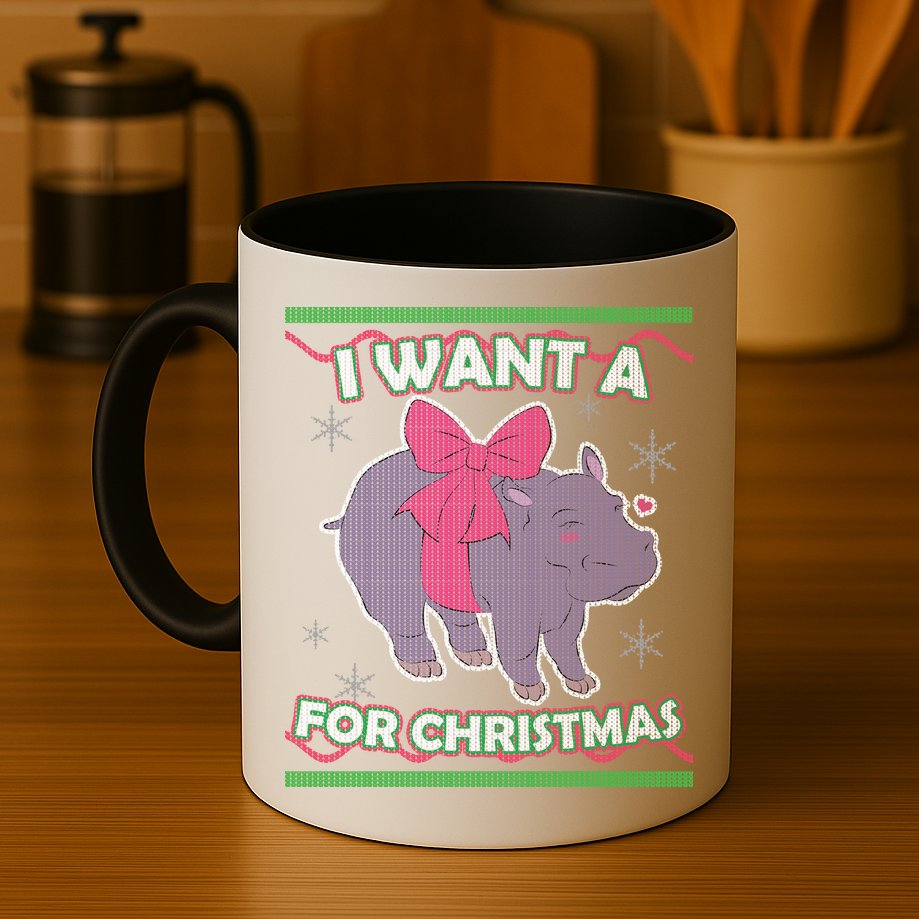 I Want A Hippopotamus Ugly Christmas Sweater Mug