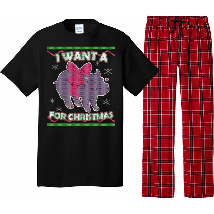 I Want A Hippopotamus Ugly Christmas Sweater Pajama Set