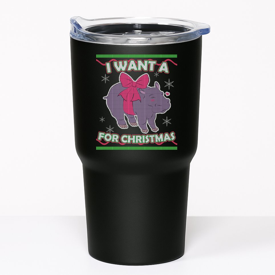 I Want A Hippopotamus Ugly Christmas Sweater Tumbler