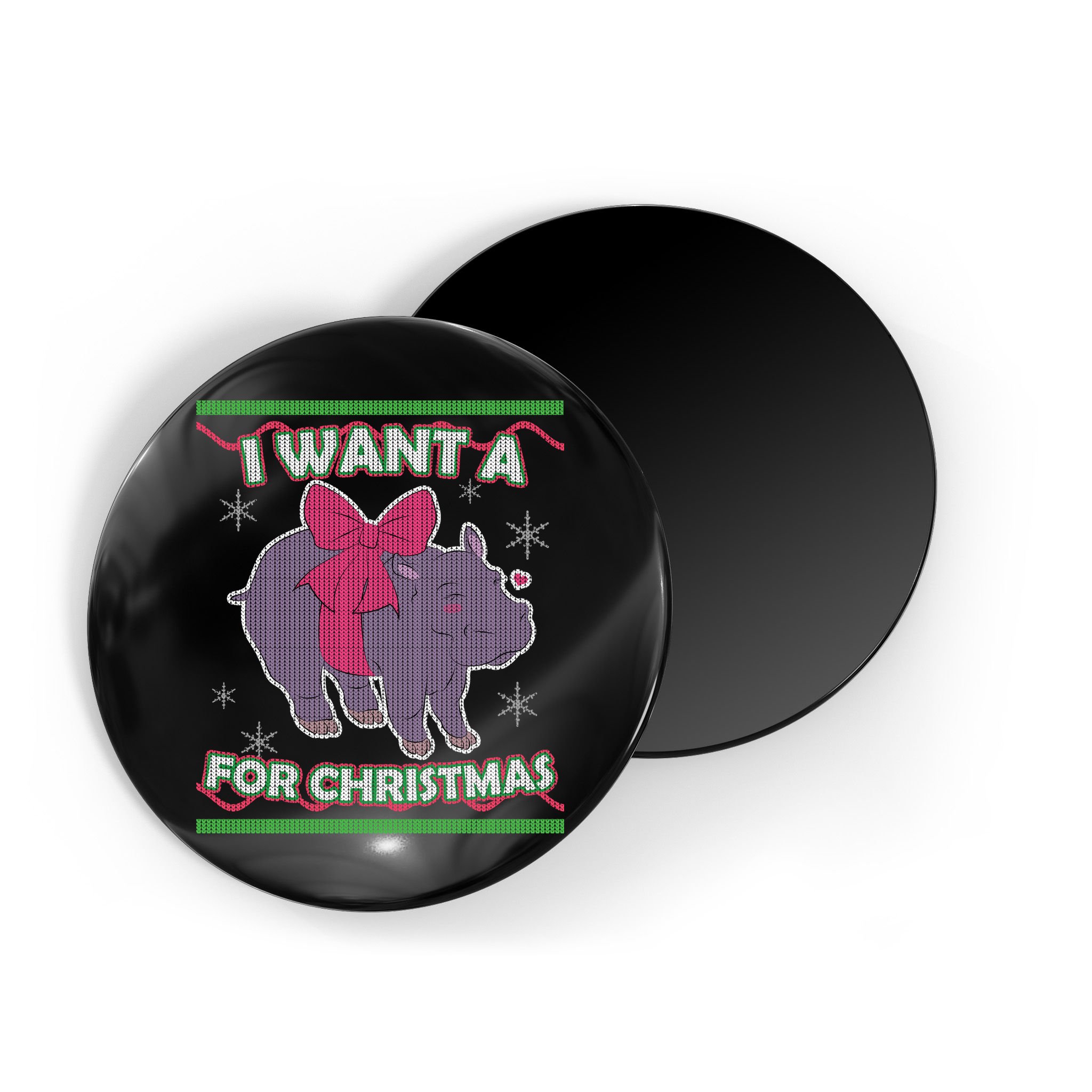 I Want A Hippopotamus Ugly Christmas Sweater Magnet