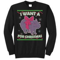 I Want A Hippopotamus Ugly Christmas Sweater Tall Sweatshirt