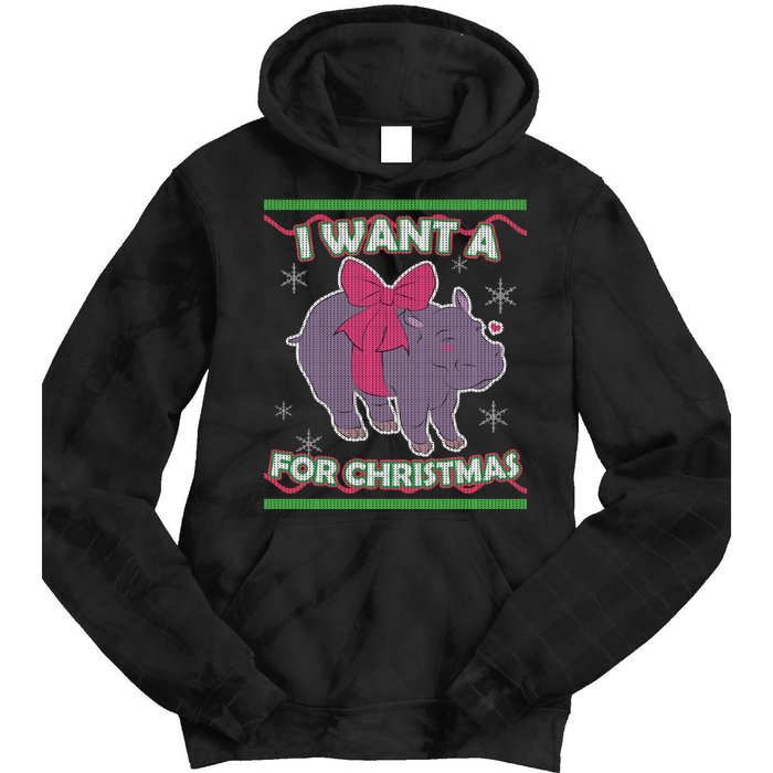 I Want A Hippopotamus Ugly Christmas Sweater Tie Dye Hoodie