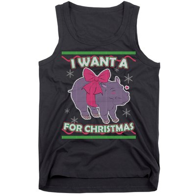 I Want A Hippopotamus Ugly Christmas Sweater Tank Top