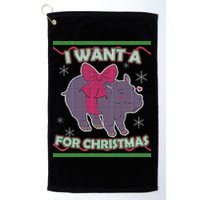 I Want A Hippopotamus Ugly Christmas Sweater Golf Towel