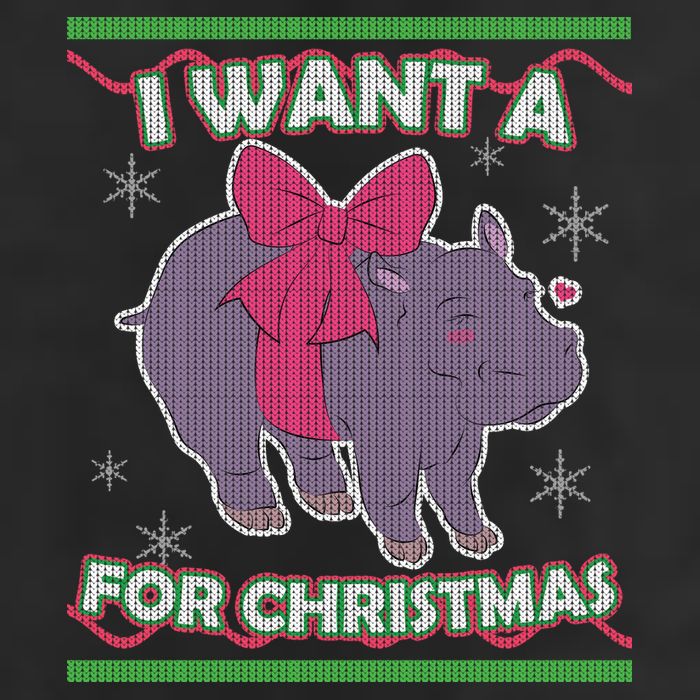 I Want A Hippopotamus Ugly Christmas Sweater Golf Towel