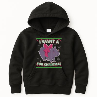 I Want A Hippopotamus Ugly Christmas Sweater Kids Hoodie