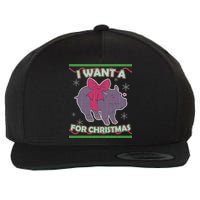 I Want A Hippopotamus Ugly Christmas Sweater Wool Snapback Cap