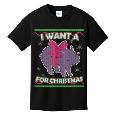 I Want A Hippopotamus Ugly Christmas Sweater Kids T-Shirt