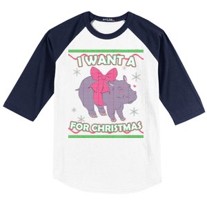 I Want A Hippopotamus Ugly Christmas Sweater Baseball Sleeve Shirt