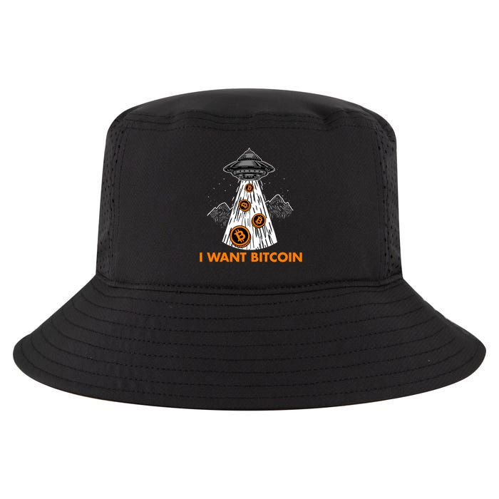 I Want Bitcoin BTC Crypto Currency UFO Cool Comfort Performance Bucket Hat