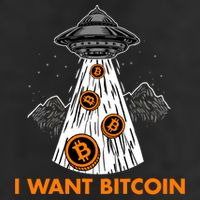 I Want Bitcoin BTC Crypto Currency UFO Garment-Dyed Heavyweight T-Shirt