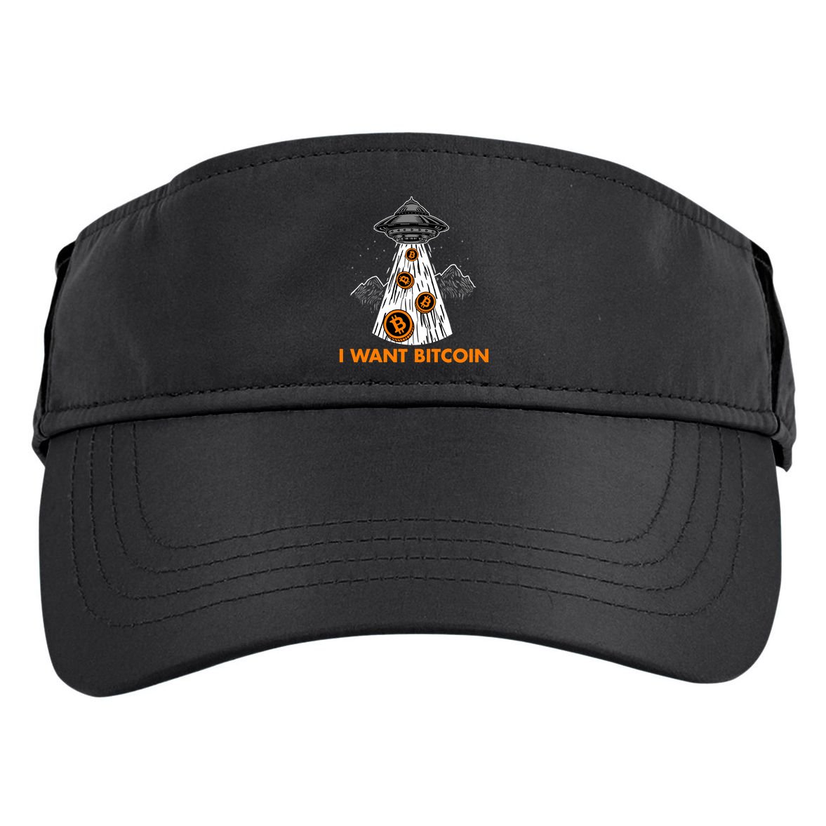 I Want Bitcoin BTC Crypto Currency UFO Adult Drive Performance Visor