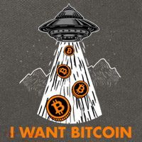 I Want Bitcoin BTC Crypto Currency UFO Cotton Canvas Backpack