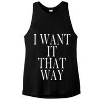 I Want It That Way Funny Music Band Song Ladies PosiCharge Tri-Blend Wicking Tank