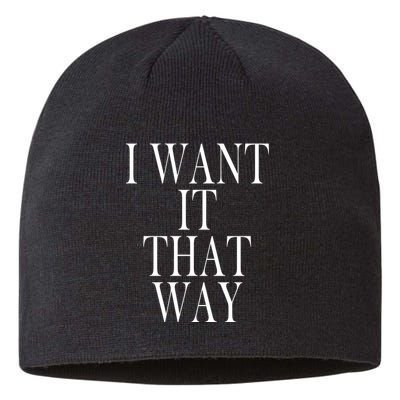 I Want It That Way Funny Music Band Song Sustainable Beanie