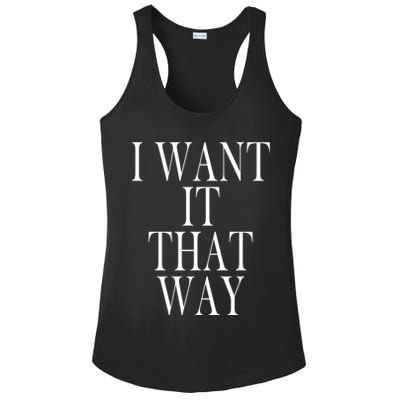 I Want It That Way Funny Music Band Song Ladies PosiCharge Competitor Racerback Tank