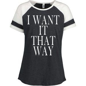 I Want It That Way Funny Music Band Song Enza Ladies Jersey Colorblock Tee