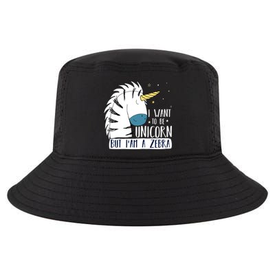 I Want To Be A Unicorn But I'm A Zebra Funny Cool Comfort Performance Bucket Hat
