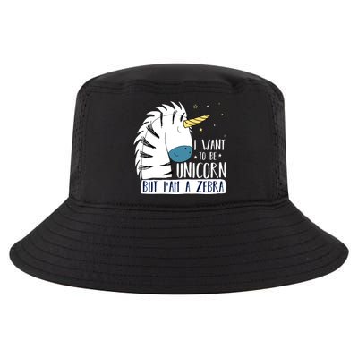 I Want To Be A Unicorn But I'm A Zebra Funny Cool Comfort Performance Bucket Hat