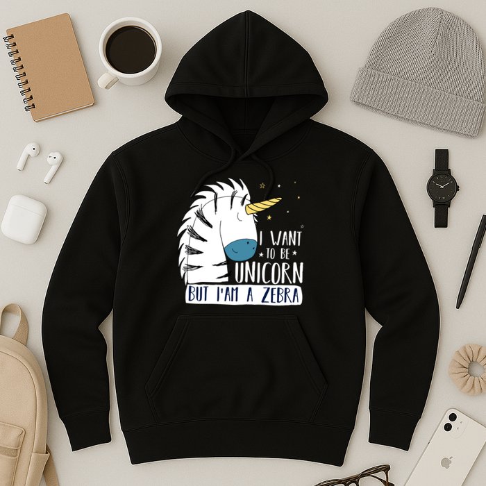 I Want To Be A Unicorn But I'm A Zebra Funny Hoodie