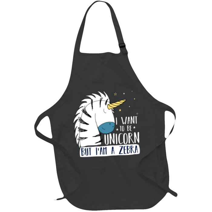 I Want To Be A Unicorn But I'm A Zebra Funny Apron