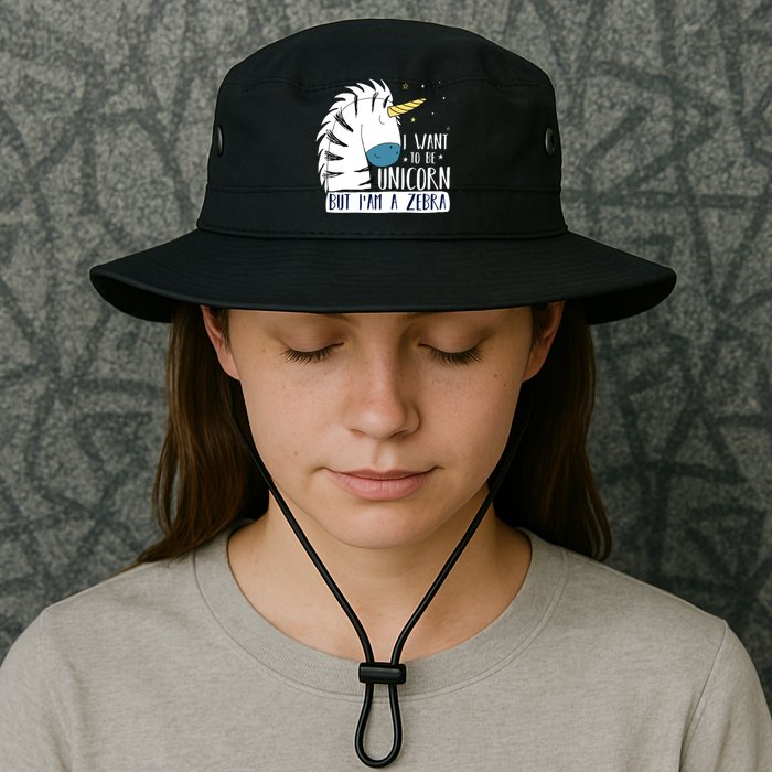 I Want To Be A Unicorn But I'm A Zebra Funny Bucket Hat