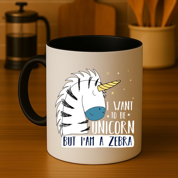 I Want To Be A Unicorn But I'm A Zebra Funny Mug