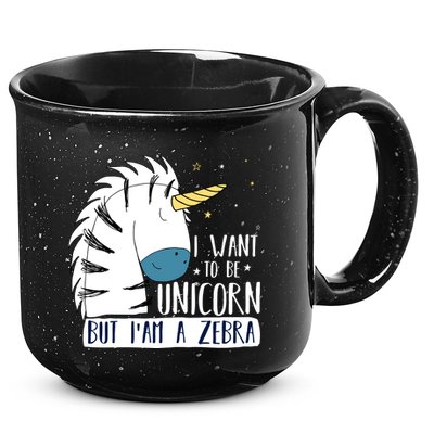 I Want To Be A Unicorn But I'm A Zebra Funny 15oz Campfire Ceramic Mug