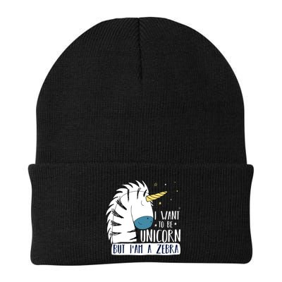 I Want To Be A Unicorn But I'm A Zebra Funny Beanie