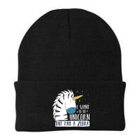 I Want To Be A Unicorn But I'm A Zebra Funny Knit Cap Winter Beanie