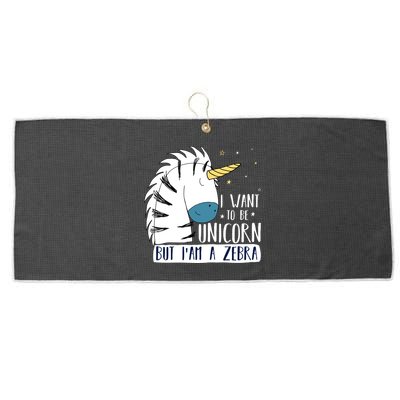 I Want To Be A Unicorn But I'm A Zebra Funny Large Microfiber Waffle Golf Towel