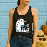 I Want To Be A Unicorn But I'm A Zebra Funny Womens Tank Top