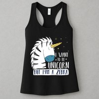 I Want To Be A Unicorn But I'm A Zebra Funny Womens Tank Top