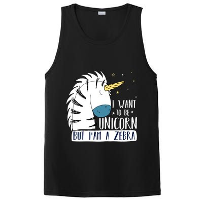 I Want To Be A Unicorn But I'm A Zebra Funny PosiCharge Competitor Tank
